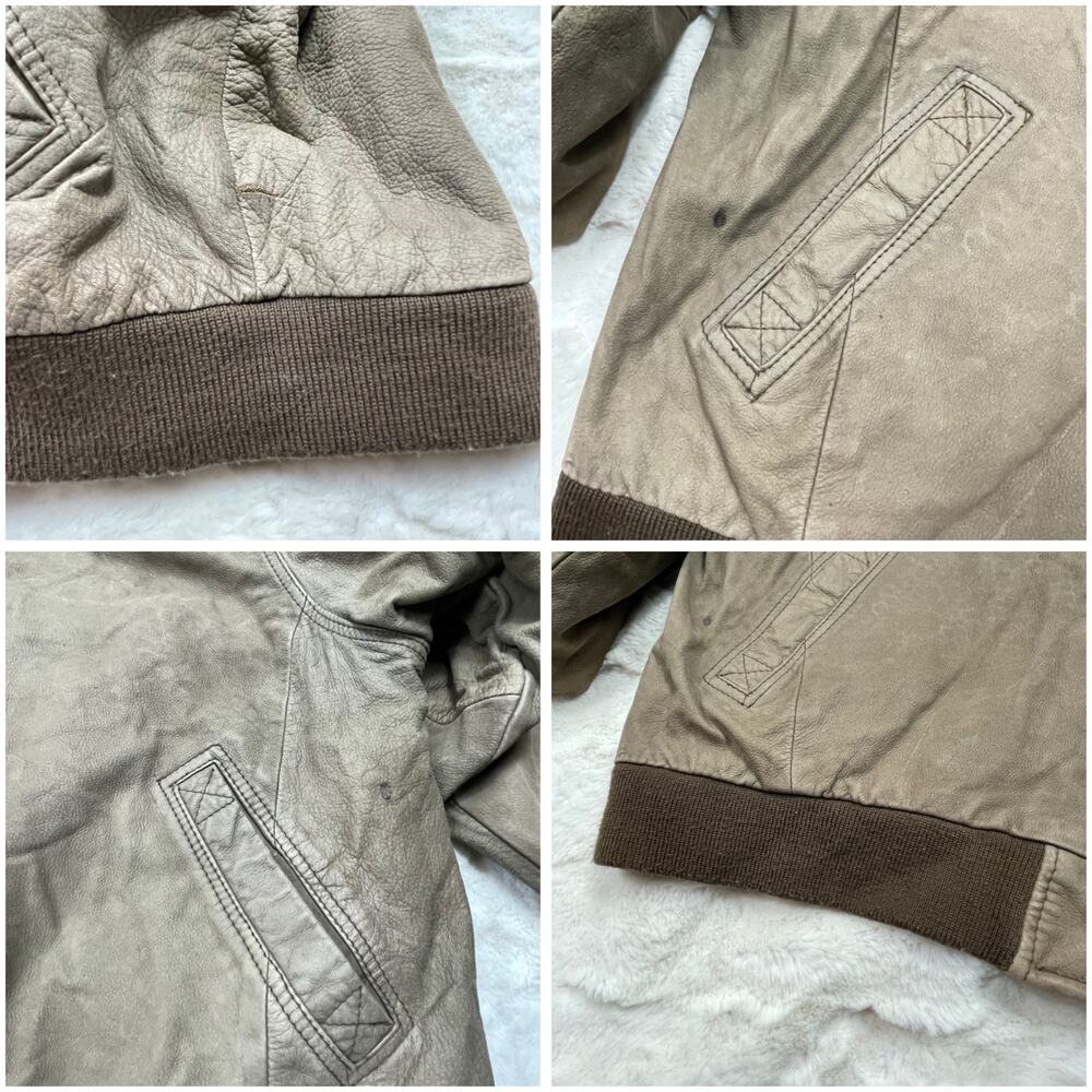 🔥VTG 90s Body Equip Suede Leather Distressed Rusty Bomber Jacket Men’s L- XL - Picture 14 of 16